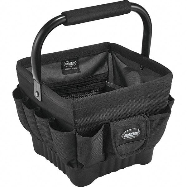 Bucket Boss - 19 Pocket Black Ballistic Polyester Tool Bag - 11" Wide x 11" Deep x 10" High - Exact Tool & Supply
