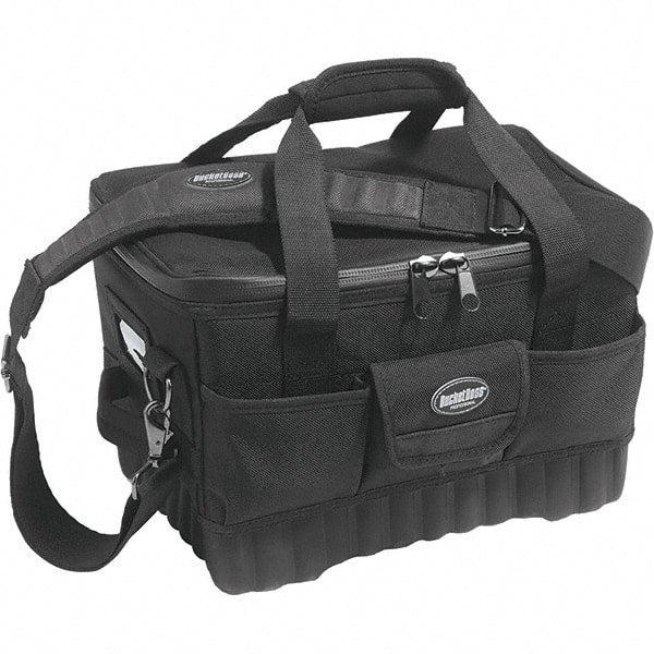 Bucket Boss - 16 Pocket Black Ballistic Polyester Tool Bag - Exact Tool & Supply