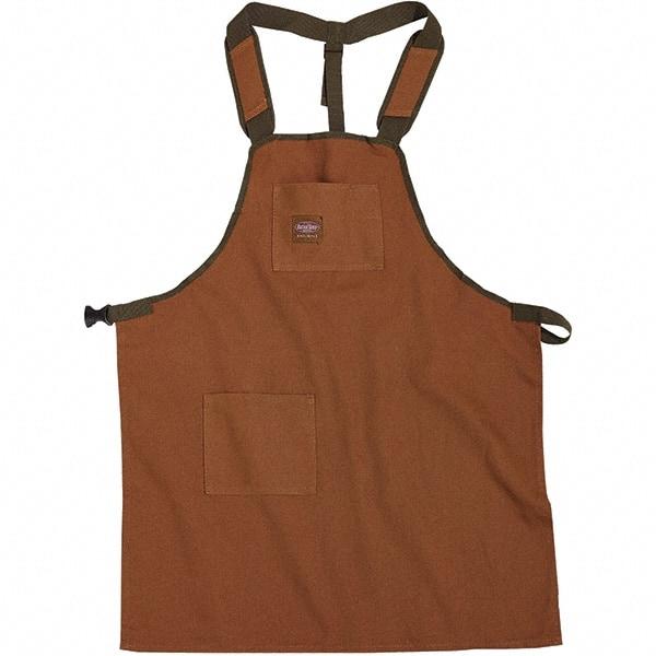 Bucket Boss - 30 to 52" Waist Apron - 2 Pocket, Brown/Green, Canvas - Exact Tool & Supply
