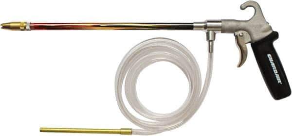 Guardair - 120 Max psi Brass Syphon Spray Gun - 1/4 NPT Inlet, 12" Tube Length, Aluminum Body/Brass Nozzle - Exact Tool & Supply