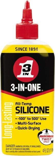 3-IN-ONE - 4 oz Bottle Silicone Penetrant/Lubricant - Brown, 500°F Max - Exact Tool & Supply