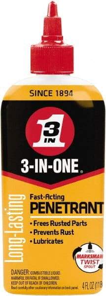 3-IN-ONE - 4 oz Bottle Synthetic Penetrant/Lubricant - Brown, 500°F Max - Exact Tool & Supply
