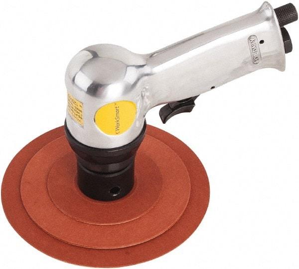 Value Collection - 16,000 OPM, 4 CFM Air Consumption, 90 psi Air Pressure, Palm Air Orbital Sander - Round Pad, 1/4 NPT Inlet - Exact Tool & Supply