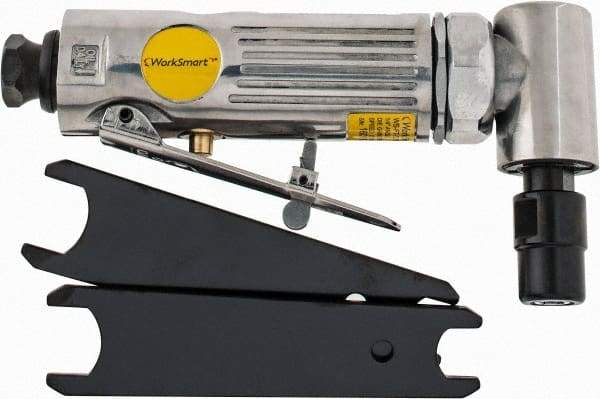 Value Collection - 1/4" Collet, Angle Handle, Air Angle Die Grinder - 22,000 RPM, Rear Exhaust, 4 CFM, 0.3 hp, 90 psi, 1/4 NPT Inlet - Exact Tool & Supply