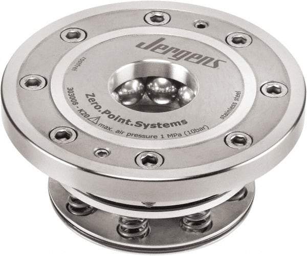 Jergens - ZPS Hydraulic CNC Quick Change Clamping Module - 1 Module Center, M40 Top Mount, 105 kN Retention Force, 50 bar (725 Lb/Sq In) Unlocking Pressure, 0.005mm Repeatability - Exact Tool & Supply