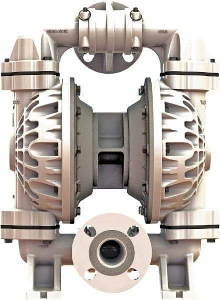 Versa-Matic - 1-1/4 \x96 1-1/2 NPT, Air Operated Diaphragm Pump - Santoprene Diaphragm, Polypropylene Housing - Exact Tool & Supply