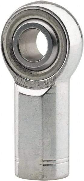 Made in USA - 1" ID, 2-3/4" Max OD, 76,205 Lb Max Static Cap, Plain Female Spherical Rod End - 1-14 RH, 1-1/8" Shank Diam, 2-1/8" Shank Length, Alloy Steel with Steel Raceway - Exact Tool & Supply