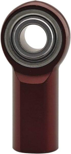 Made in USA - 1/2" ID, 1-5/16" Max OD, 7,006 Lb Max Static Cap, Plain Female Spherical Rod End - 1/2-20 RH, 1/2" Shank Diam, 1-1/16" Shank Length, Aluminum with Steel Raceway - Exact Tool & Supply