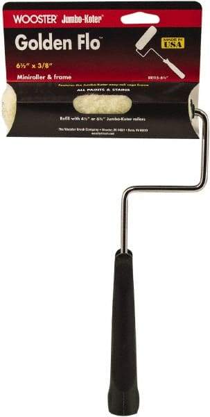Wooster Brush - 11" Long, 3/8" Nap, Mini Knit - 6-1/2" Wide, Steel Frame, Includes Roller Cover & Frame - Exact Tool & Supply