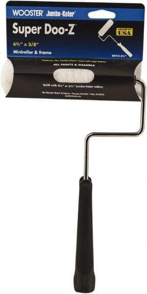 Wooster Brush - 11" Long, 3/8" Nap, Mini Woven - 6-1/2" Wide, Steel Frame, Includes Roller Cover & Frame - Exact Tool & Supply