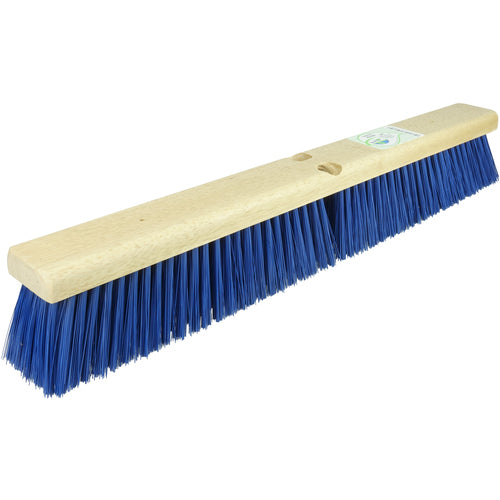 24″ Green Works Sweep, Medium Blue Fill with Rubberwood Block - Exact Tool & Supply