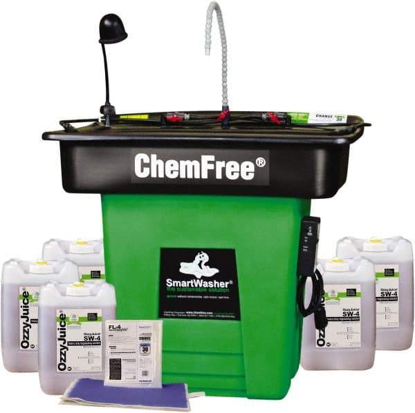 CRC - Free Standing Water-Based Parts Washer - 25 Gal Max Operating Capacity, HDPE Tank, 42" High x 47" Long x 38" Wide, 110 Input Volts - Exact Tool & Supply