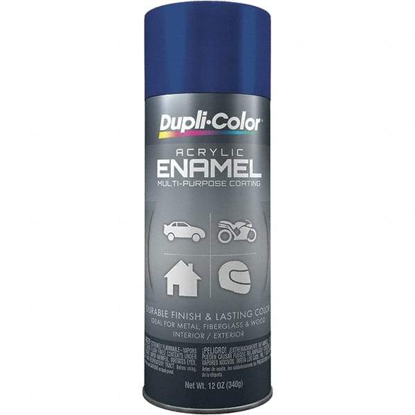 Dupli-Color - Royal Blue, Gloss, Acrylic Enamel Spray Paint - 12 to 14 Sq Ft per Can, 12 oz Container - Exact Tool & Supply