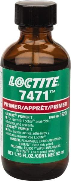 Loctite - 1.75 Fluid Ounce Bottle, Amber, Liquid Primer - Series 7471 - Exact Tool & Supply