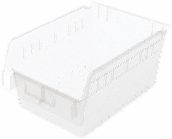 Akro-Mils - 11-5/8" Deep, Clear Polymer Hopper Shelf Bin - 6" High x 8-3/8" Wide x 11-5/8" Long - Exact Tool & Supply