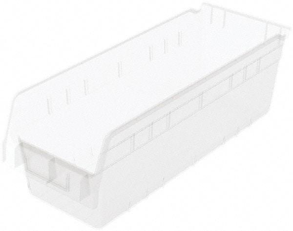 Akro-Mils - 17-7/8" Deep, Clear Polymer Hopper Shelf Bin - 6" High x 6-5/8" Wide x 17-7/8" Long - Exact Tool & Supply