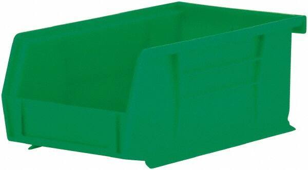 Akro-Mils - 10 Lb. Load Capacity, 7-3/8" Deep, Green Polymer Hopper Stacking Bin - 3" High x 4-1/8" Wide x 7-3/8" Long - Exact Tool & Supply