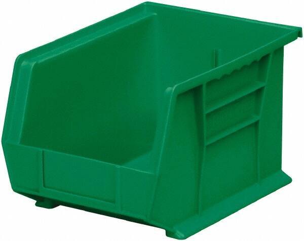 Akro-Mils - 50 Lb. Load Capacity, 10-3/4" Deep, Green Polymer Hopper Stacking Bin - 7" High x 8-1/4" Wide x 10-3/4" Long - Exact Tool & Supply