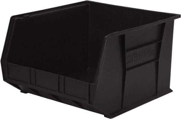 Akro-Mils - 75 Lb. Load Capacity, 18" Deep, Black Polymer Hopper Stacking Bin - 11" High x 16-1/2" Wide x 18" Long - Exact Tool & Supply