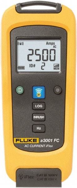 Fluke - FLK-A3001 FC, CAT IV, CAT III, Digital True RMS Wireless Clamp Meter with 10" Flex Jaws - 2500 AC Amps, Measures Current - Exact Tool & Supply
