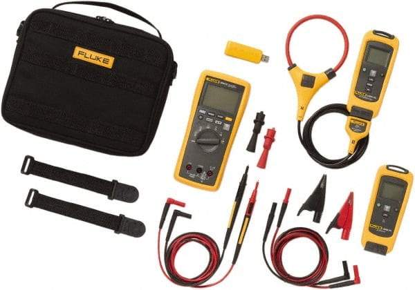 Fluke - 9 Piece, FC Series Wireless Multimeter Kit - 1,000 Volt Max, LCD Display - Exact Tool & Supply