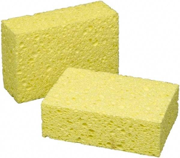 Ability One - 5-3/4" Long x 1-3/4" Wide x 1" Thick Scouring Sponge - Non-Abrasive, Yellow - Exact Tool & Supply