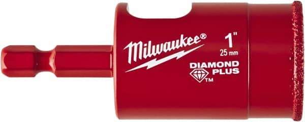 Milwaukee Tool - 1" Diam, 1-1/2" Cutting Depth, Hole Saw - Diamond Grit Saw, Continuous Edge - Exact Tool & Supply
