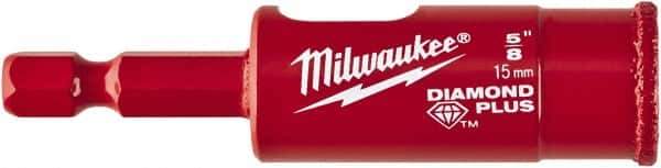 Milwaukee Tool - 5/8" Diam, 1-1/2" Cutting Depth, Hole Saw - Diamond Grit Saw, Continuous Edge - Exact Tool & Supply