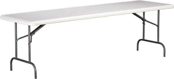 Ability One - 30" Long x 96" Wide x 29" High, Rectangular Folding Table - Platinum - Exact Tool & Supply