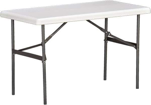 Ability One - 24" Long x 48" Wide x 29" High, Rectangular Folding Table - Platinum - Exact Tool & Supply
