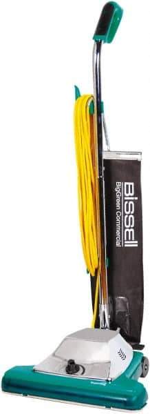 Bissell - Single Motor Bagless Upright Vacuum Cleaner - 16" Cleaning Width, 7.25" Amps, Ergonomically Looped Handle, Green & Black - Exact Tool & Supply