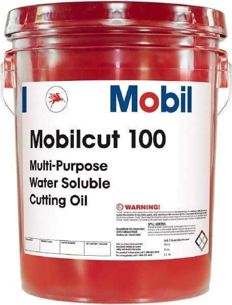 Mobil - Mobilcut, 5 Gal Pail Cutting Fluid - Water Soluble - Exact Tool & Supply