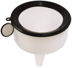 Funnel King - 144 oz Capacity Polyethylene Funnel - 9" Mouth OD, 1-1/8" Tip OD, 3-1/2" Straight Spout, Natural - Exact Tool & Supply