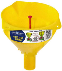Funnel King - 16 oz Capacity Polypropylene Funnel - 5" Mouth OD, 1" Tip OD, 1-1/4" Straight Spout, Yellow - Exact Tool & Supply