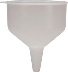 Funnel King - 144 oz Capacity Polyethylene Funnel - 9" Mouth OD, 1-1/8" Tip OD, 3-1/2" Straight Spout, Natural - Exact Tool & Supply