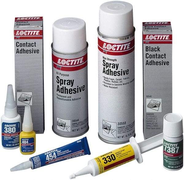 Loctite - 0.70 oz Bottle Clear Instant Adhesive - Series 435, 30 sec Working Time, 24 hr Full Cure Time, Bonds to Metal, Plastic & Rubber - Exact Tool & Supply