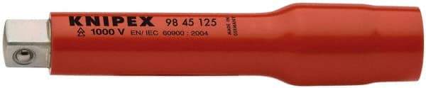Knipex - 1/2" Drive Insulated Socket Extension - 5" OAL, Chrome Vanadium Finish - Exact Tool & Supply