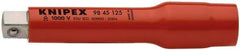 Knipex - 1/2" Drive Insulated Socket Extension - 5" OAL, Chrome Vanadium Finish - Exact Tool & Supply