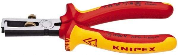 Knipex - 7 AWG to 13/64" Capacity Insulated Wire Stripper - 6-1/4" OAL, 1000 Volt Insulated Handle - Exact Tool & Supply