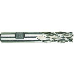 1 Dia. x 4-1/8 Overall Length 4-Flute Square End High Speed Steel SE End Mill-Round Shank-Non-Center Cut-Uncoated - Exact Tool & Supply