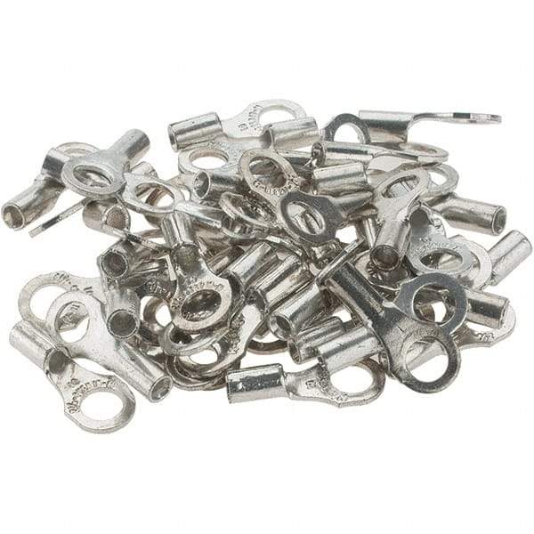 Value Collection - 18-14 AWG Noninsulated Crimp Connection D Shaped Ring Terminal - #10 Stud, Tin Plated Copper Contact - Exact Tool & Supply