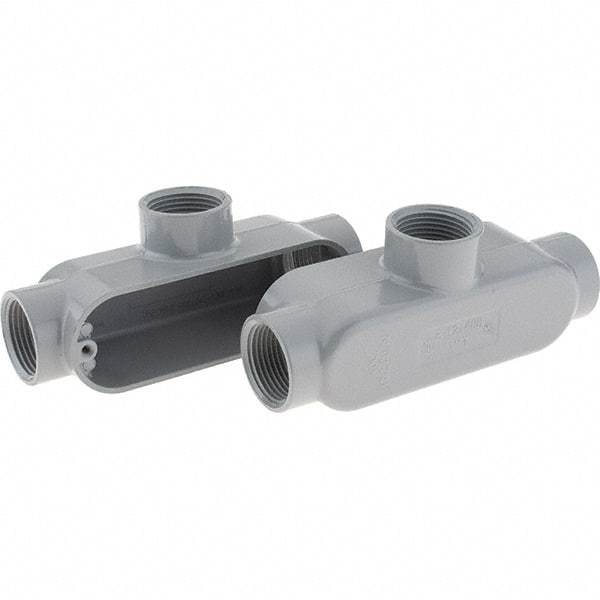 Value Collection - Form 85, T Body, 1" Trade, IMC, Rigid Aluminum Conduit Body - Oval - Exact Tool & Supply