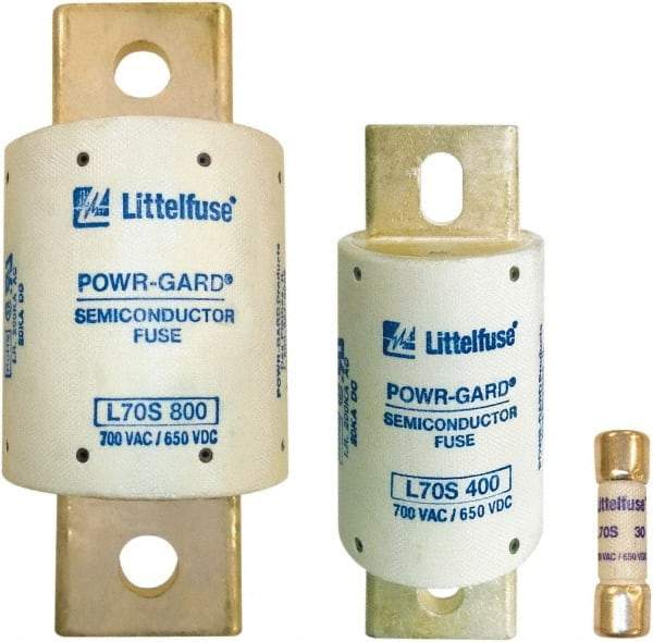 Value Collection - 650 VDC, 700 VAC, 400 Amp, Fast-Acting Semiconductor/High Speed Fuse - 5-3/32" OAL, 20 at DC, 200 at AC kA Rating, 2" Diam - Exact Tool & Supply