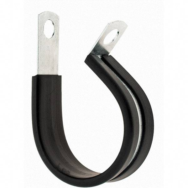 Value Collection - 1-1/4" Bundle Diam, 1/4" Hole, Steel Clamp - 1/2" Wide, Black - Exact Tool & Supply