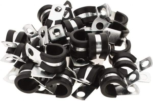 Value Collection - 1/2" Bundle Diam, 1/4" Hole, Steel Clamp - 1/2" Wide, Black - Exact Tool & Supply