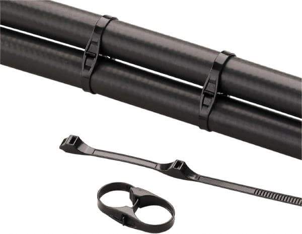 Value Collection - 11" Long Black Nylon Standard Cable Tie - 100 Lb Tensile Strength, 1/2" Thick - Exact Tool & Supply