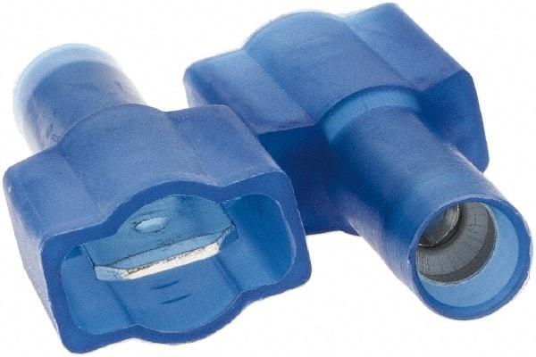 Value Collection - 16 to 14 AWG, Nylon, Fully Insulated, Male Wire Disconnect - 1/4" Wide Tab, Blue - Exact Tool & Supply