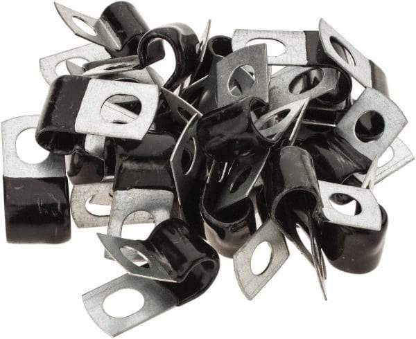 Value Collection - 3/8" Bundle Diam, 3/8" Hole, Steel Clamp - 3/4" Wide, Black - Exact Tool & Supply
