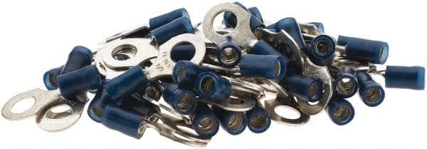 Value Collection - 16-14 AWG Partially Insulated Crimp Connection D Shaped Ring Terminal - Tin Plated Copper Contact - Exact Tool & Supply