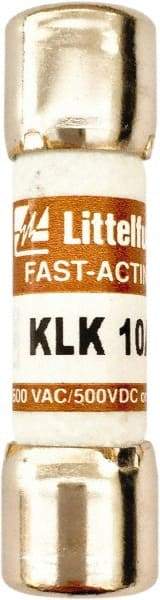 Value Collection - 600 VAC, 10 Amp, Fast-Acting Semiconductor/High Speed Fuse - 1-1/2" OAL, 100 at AC kA Rating, 13/32" Diam - Exact Tool & Supply